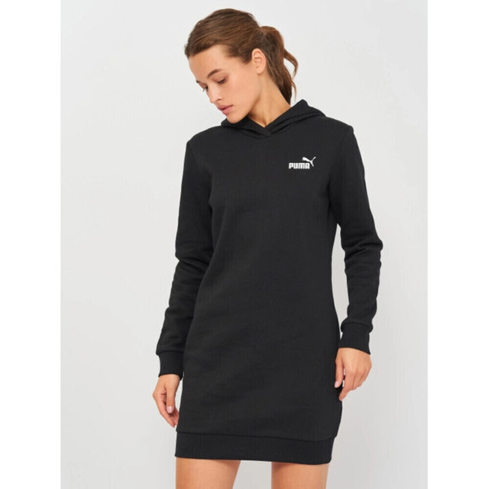 Puma Elongated Scalloped Hem Hoodie Dress In Black Size XS $90
